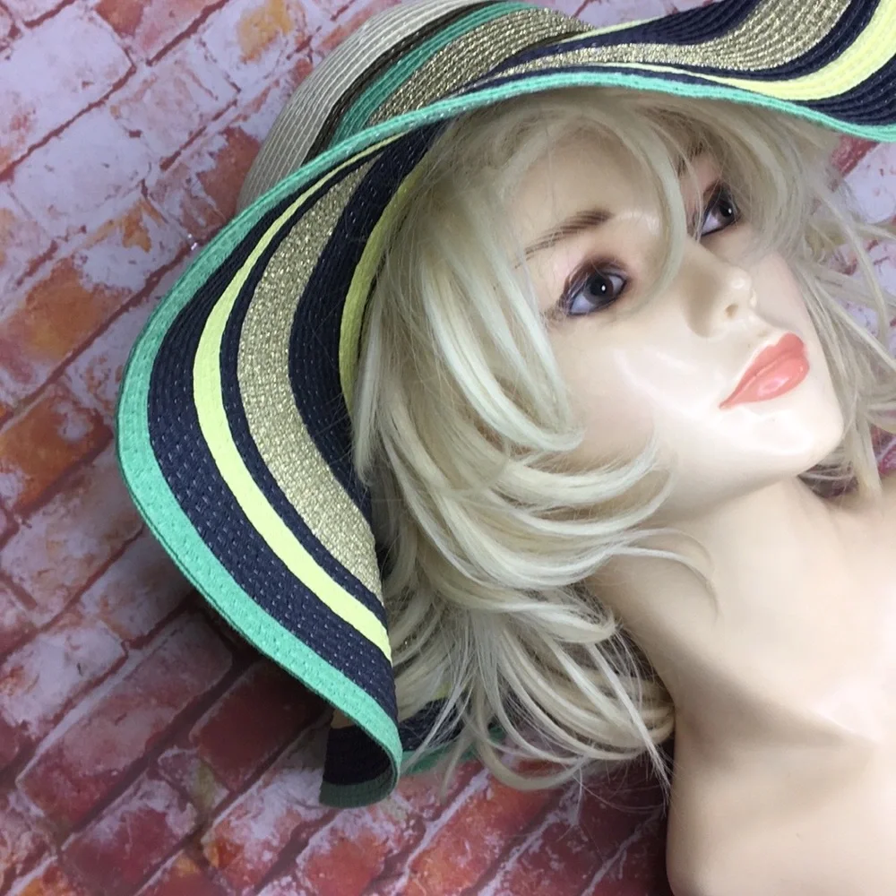 The Webster Miami Colorful Stiped Wide Brim Sun Hat